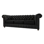 Czarna aksamitna sofa 230 cm Cambridge – Ropez