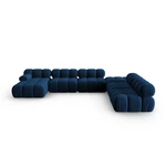 Niebieska aksamitna sofa 379 cm Bellis – Micadoni Home