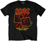AC/DC Camiseta de manga corta Back in Black Tour 1980 Black L