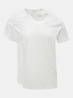 Set of two white basic T-shirts with V-neckline Jack & Jones - Men