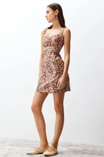 Trendyol Multicolored Floral Print A-line Mini Woven Dress