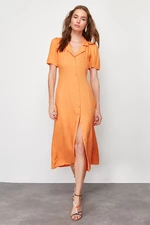 Trendyol Orange Midi Woven Shirt Dress