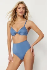 Trendyol Blue High Waist Hipster Bikini Bottom