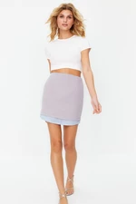 Trendyol Gray Hem Detailed Mini Length Woven Skirt