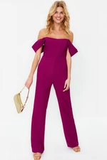 Trendyol Plum Lined Underwire Woven Jumpsuit