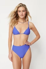 Trendyol Saxe Blue Triangle High Waist High Leg Regular Bikini Set