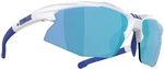 Bliz Hybrid 52806-03 White w Blue Logo/Smoke w Blue Multi plus Spare Lens Orange And Clear Okulary rowerowe