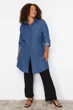 Trendyol Curve Blue Oversize Denim Shirt