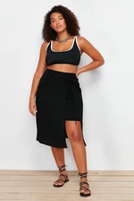 Trendyol Curve Black Woven Pareo With Shorts