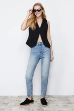 Trendyol Blue High Waist Slim Mom Jeans