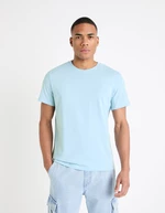 Light blue men's basic T-shirt Celio Tebase