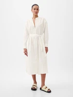 Creamy women's linen mididress GAP