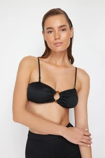 Trendyol Black pánt nélküli kiegészítők texturált bikini felső