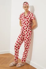 Trendyol Pink Printed Knitted Pyjama Set