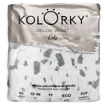 Kolorky Deluxe Velvet - Puntíky - XL (12-16 kg) jednorázové eko plenky se sametovým povrchem 17 ks