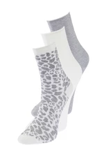 Trendyol 3-Pack Gray-Multicolor Cotton Knitted Socks