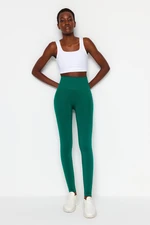 Trendyol Dark Green Seamless Gathering Full Length Knitted Sports Tights