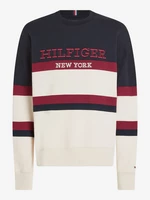 Tommy Hilfiger Monotype Color Block Mikina Béžová