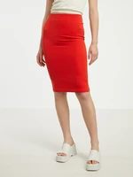 Women's red pencil skirt CAMAIEU