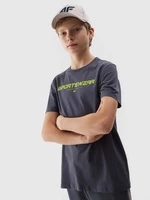 Boys' T-shirt with 4F print - grey