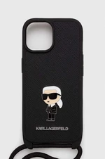 Obal na telefon Karl Lagerfeld iPhone 15 6.1 černá barva