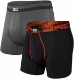 SAXX Sport Mesh 2-Pack Boxer Brief Black Digi Dna/Graphite S Fitness spodní prádlo