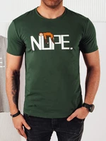 Men's T-shirt with print, green Dstreet