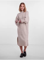 Beige Women's Sweater Oversize Midi Dress Pieces Jade