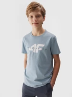 Chlapčenské tričko s potlačou z organickej bavlny - modré