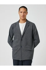 Koton Basic Jacket Wide Collar Button Detailed Pocket