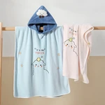 Baby Bath Towel Girl Boy Baby Towel Newborn Hooded Cartoon Coral Fleece Infant Towels Blanket Newborn Baby Bathrobe