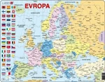 Puzzle MAXI - Mapa Evropy (na šířku)/70dílků