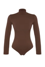 Trendyol Brown Turtleneck Knitted Body with Snap Snaps