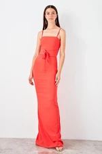 Trendyol Coral Accessory Detailed Evening dress