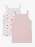 Set of two girls' tank tops in white and pink name it Dot - Girls