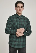 Plaid Flannel Shirt 7 - dark green/black