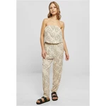 Women's Bandeau viscose jumpsuit with seagrass flower