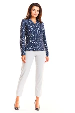 Infinite You Woman's Blouse M176 Navy Blue Flowers