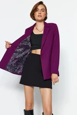 Trendyol Dark Purple Regular Woven Blazer Jacket with Lining Detail