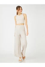 Koton The Wide Leg Trousers have a relaxed fit. The waist is elasticated.