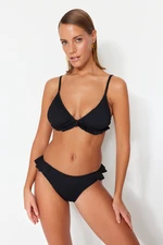 Trendyol Black Triangle Gippie Bikini Top