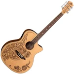 Luna Henna Oasis A/E Laser Henna "Oasis" Design Chitarra Semiacustica Jumbo