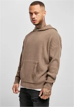 Dark khaki knitted hoodie