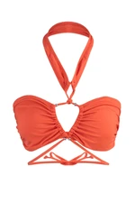 Trendyol Orange Strapless Tunnel Bikini Top