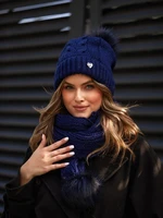 Navy blue winter set with scarf