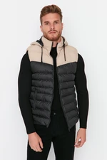 Trendyol Black Regular Fit Color Block Winter Puffer Vest