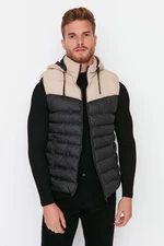 Trendyol Black Regular Fit Color Blocked Winter Puffer Vest