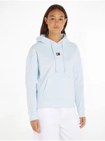 Light blue Womens Sweatshirt Tommy Jeans Badge Hoodie - Women