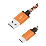 Kábel WG USB-C na USB, 1m, opletený, oranžová