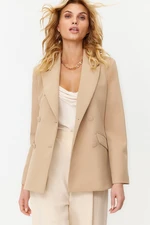 Trendyol Light Brown Regular Lined Double Breasted Closure Woven Blazer Jacket